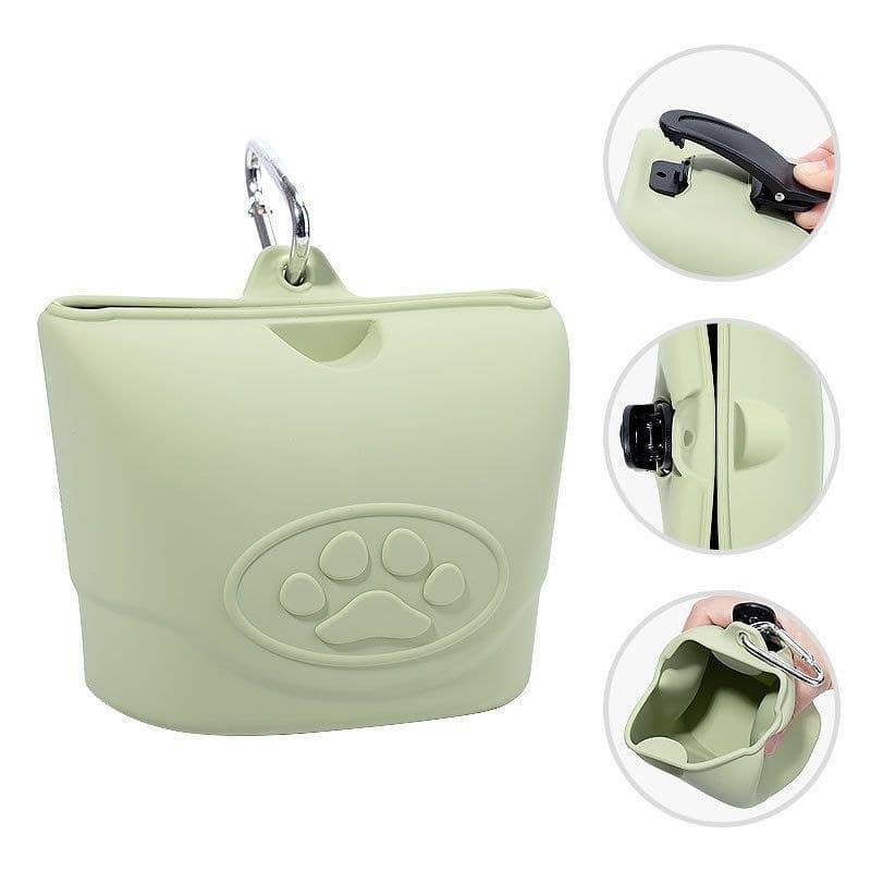 Saco de cintura para treinamento de cães, saco de comida de Silicone para animais de estimação ao ar livre, saco de lanc