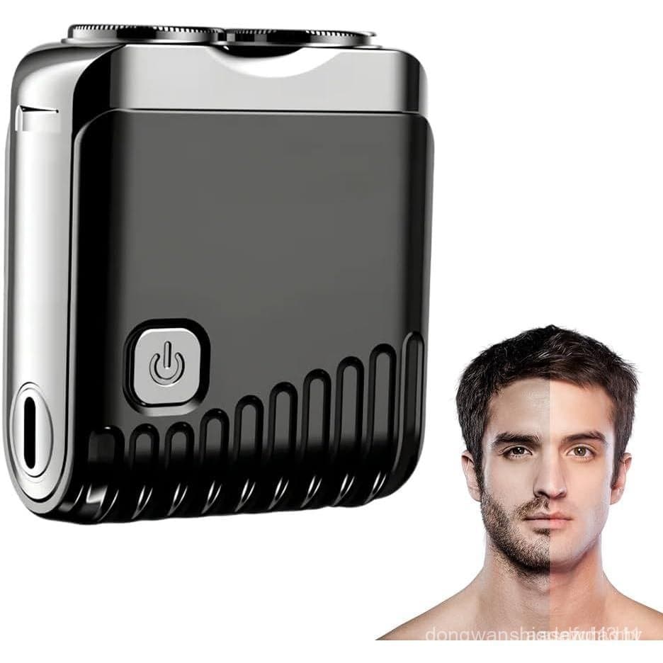 Mini barbeador elétrico para homens 2025, barbeador portátil de dupla cabeça, barbeador elétrico lavável para homens, ba