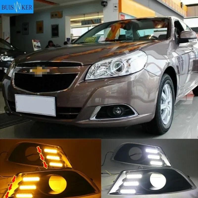 2 Pçs LED Lâmpadas De Nevoeiro Luz Circulação Diurna DRL Para Chevrolet Epica 2013 2014branco Amarelo blueauto Peças Dec