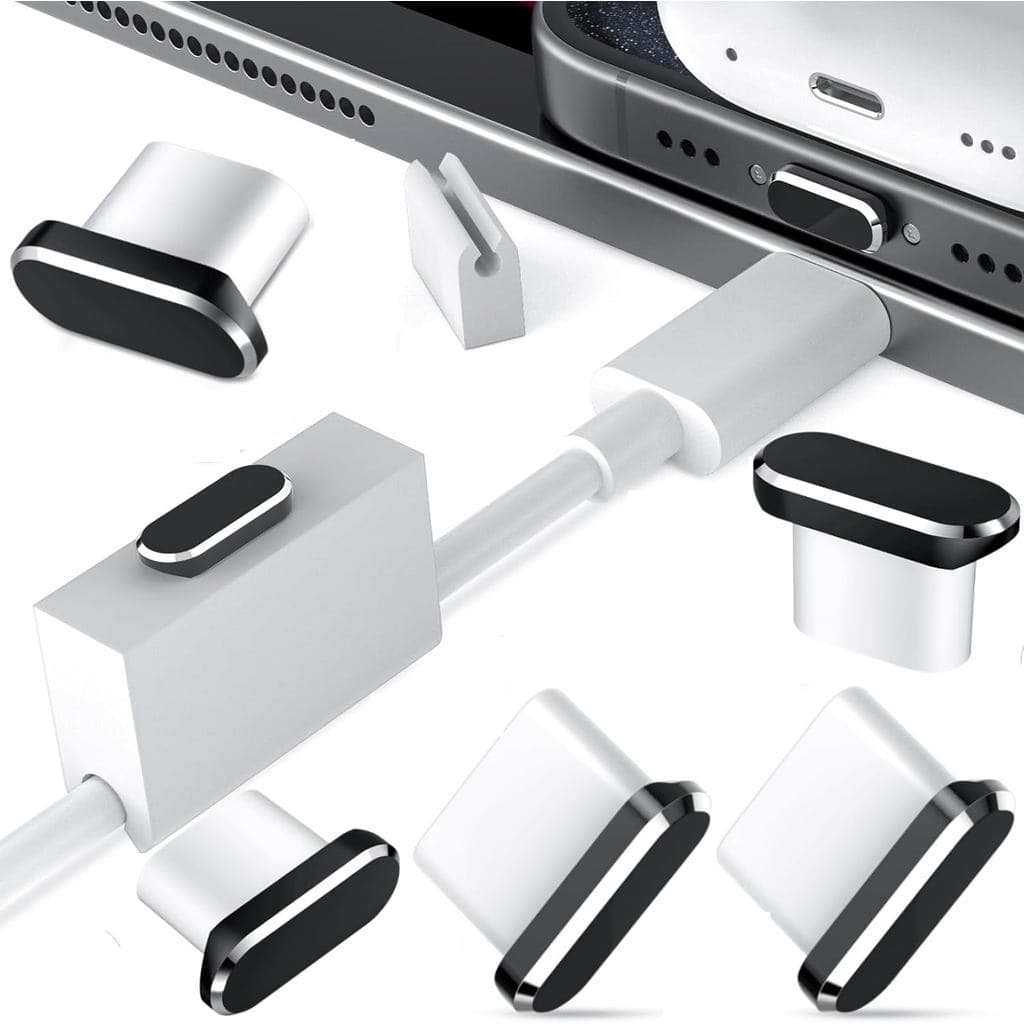 Protetores de Poeira USB C (Pacote com 5) para Porta de Carregamento, para iPhone 17 16 Pro Max 15 Plus 17e 16e, para Sa