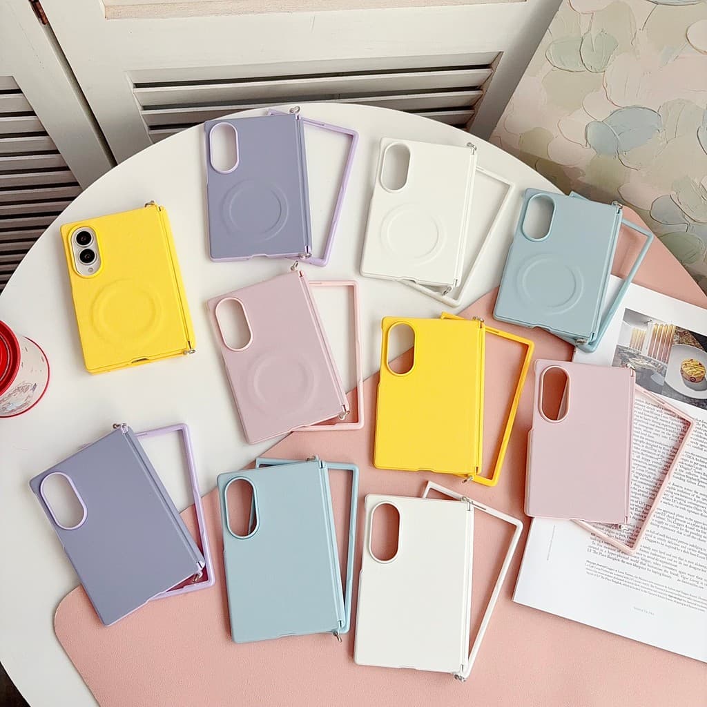 Capa Magnética De Carregamento Sem Fio Para Samsung Z Fold 8 Wide Fold8 5G Couro Dobradiça À Prova De Choque Protetora