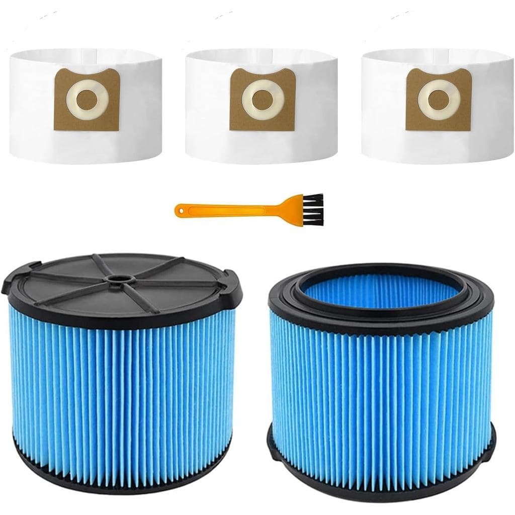2 Filtros VF3500 para Aspirador de Pó Ridgid de 3-4,5 Galões, Filtros Hepa para Aspirador de Pó Úmido/Seco Ridgid + 3 Sa