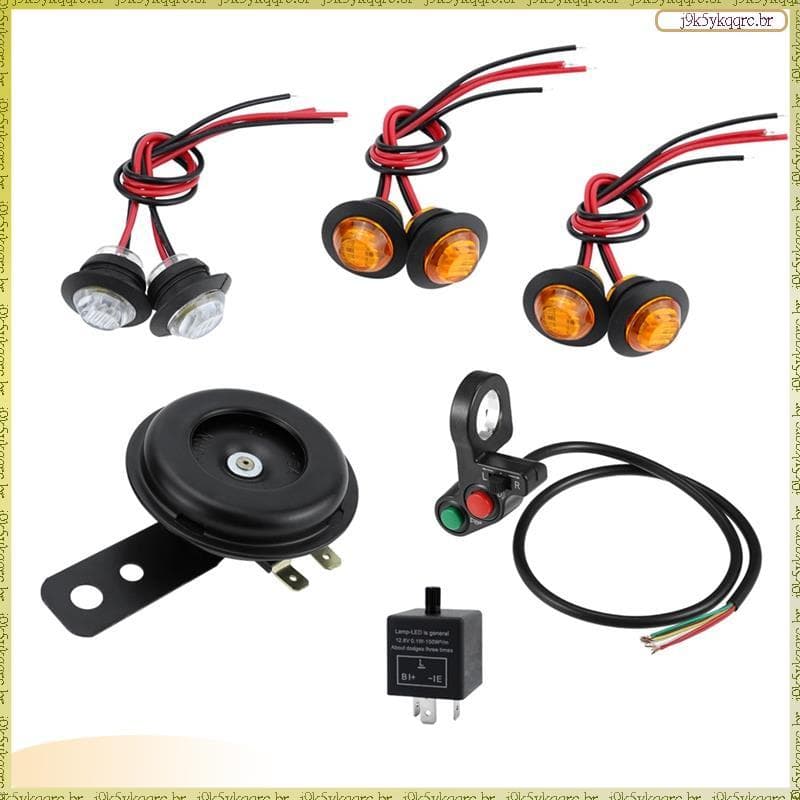[Leqn] Kit Universal De Luz De Seta Para Motocicleta Com Buzina , Sinal De Mudança De Direção , Relé De 3 Pinos ATV UTV