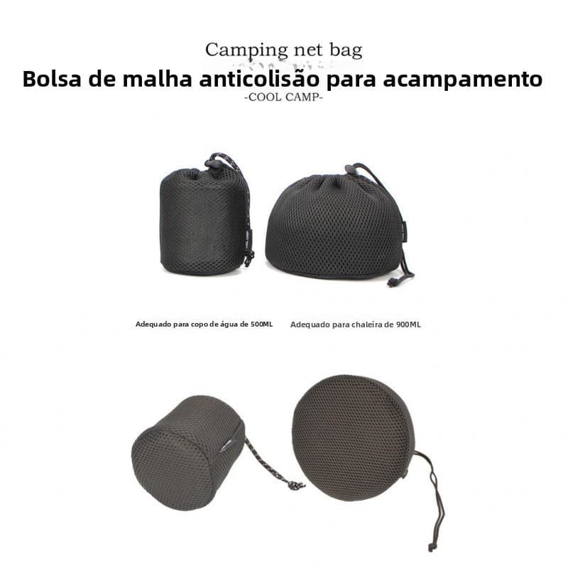 Saco de armazenamento de fundo redondo sanduíche de acampamento ao ar livre copo de água portátil saco de armazenamento