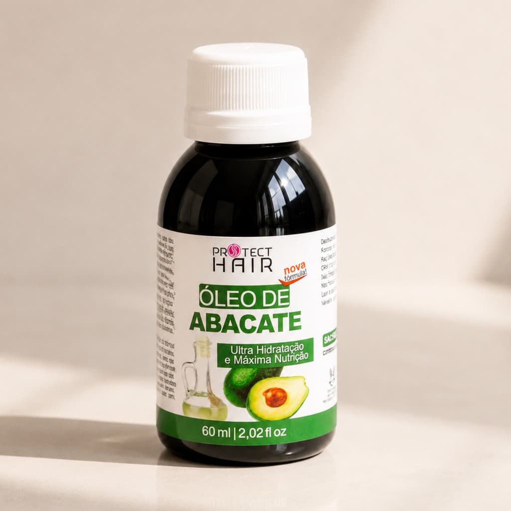 Óleo Vegetal de Abacate 60ml para umectação capilar Protect Hair