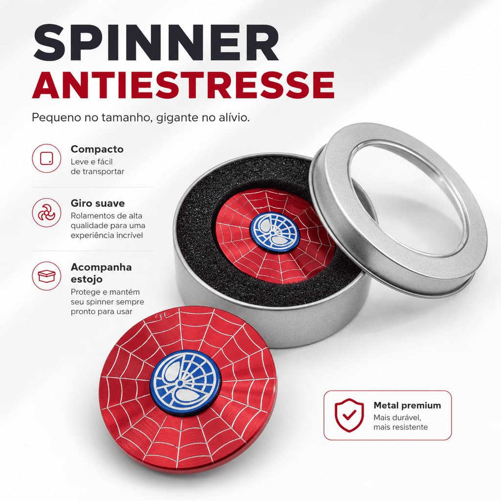 Fidget Toy Spinner Metal Homem Aranha Anti-stress Infantil