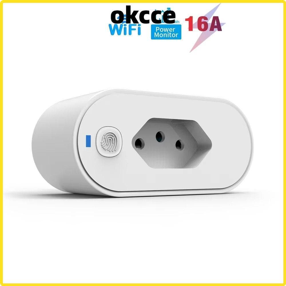 Adaptador De Tomada Inteligente OKCCE , Bloqueio Infantil De Monitoramento De Energia Plugue Brasil , Conectividade Tuya
