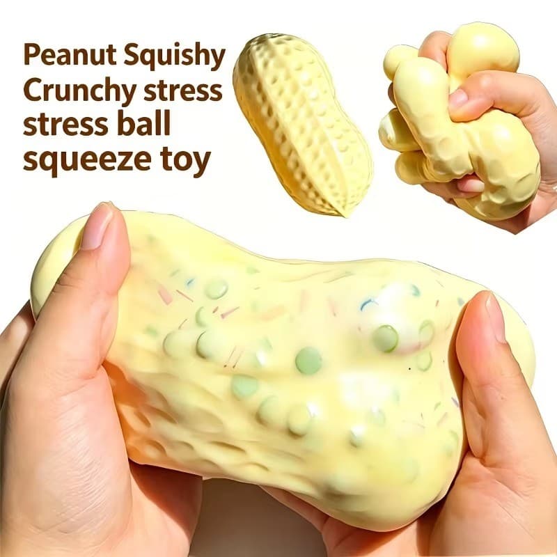 Peanut Squishy Stress Ball Squeeze Toy Handmade Squeeze Ball Buttery-Soft Feel Fidget Toy