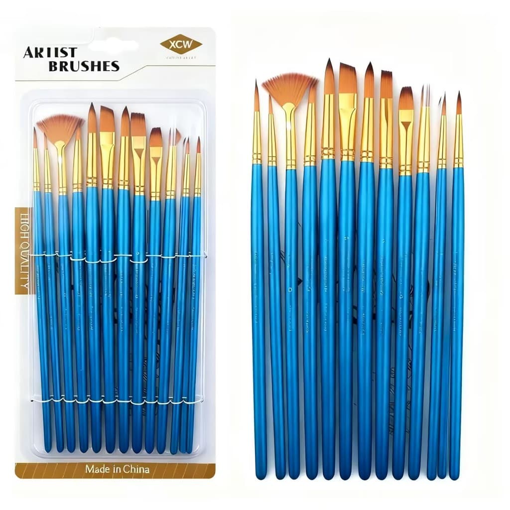 Kit com 10/12/20/25 Pincéis artísticos para pintura cerdas macias, aquarela, guache, pintura a óleo, acrílico