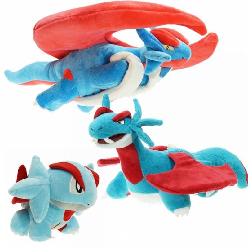 15cm/30cm/35cm Novo Pokémon Salamence Três Brinquedos De Pelúcia Bonito Dos Desenhos Animados Bonecas Decoração Do Quart