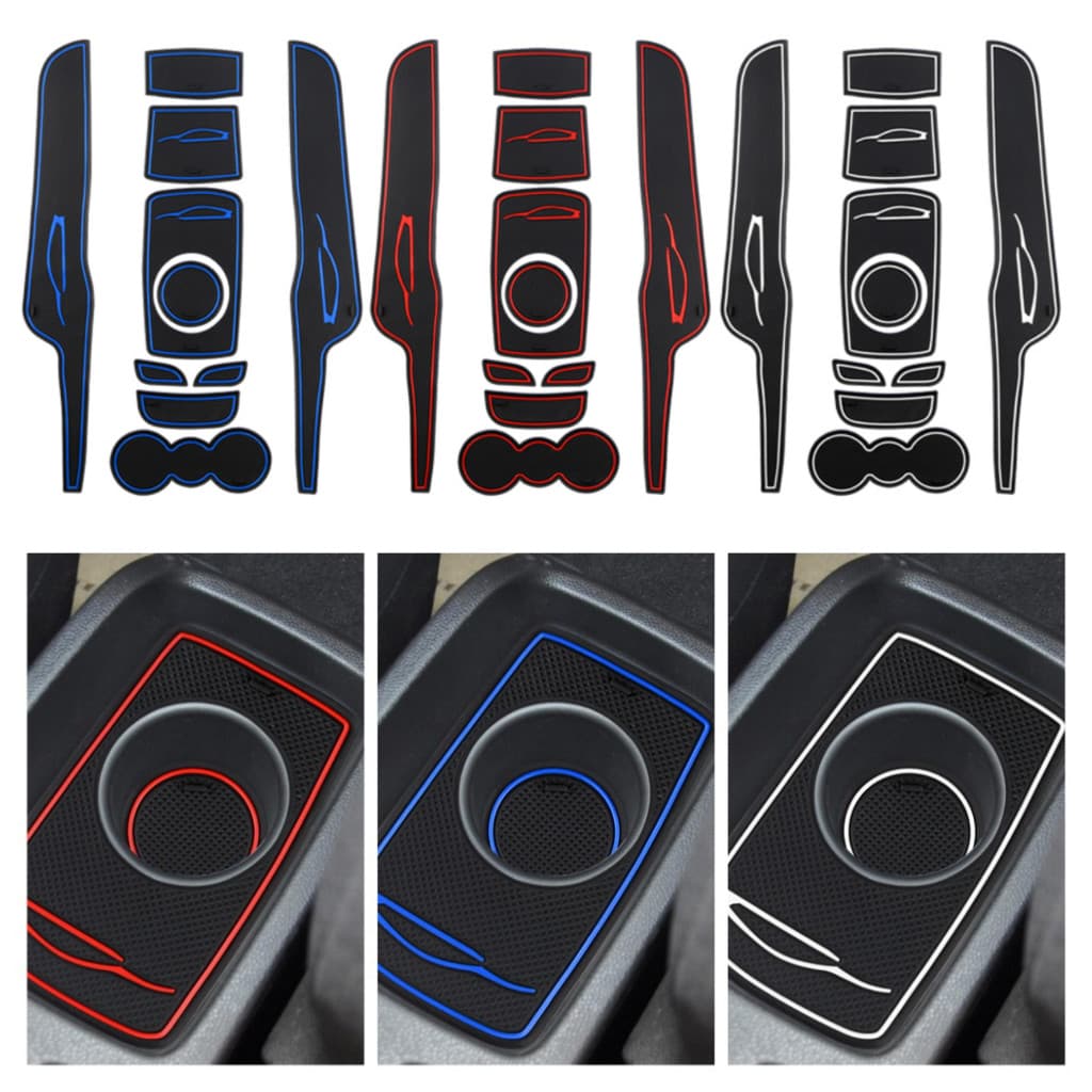 10 Pçs/set Porta Do Carro Slot Copo Esteira Para Ford Fiesta MK7 2009-2013 2014 2015 Antiderrapante Sulco Almofada De Bo