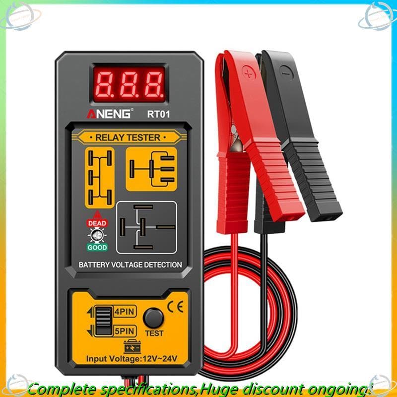 Verificador De Bateria De Carro 12-24V , Testador De Tensão Universal Relé Eletrônico Automotivo , Luz LED