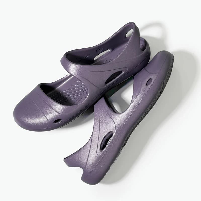 Sapatos Femininos De Ioga Em EVA , Sandálias Sólidas De Dedo Fechado , Baixos Leves E Antiderrapantes De Verão