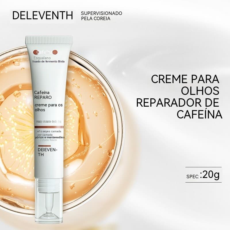 Creme anti-envelhecimento para os olhos contendo cafeína e peptídeos, tonifica a pele, reduz o inchaço e as olheiras.