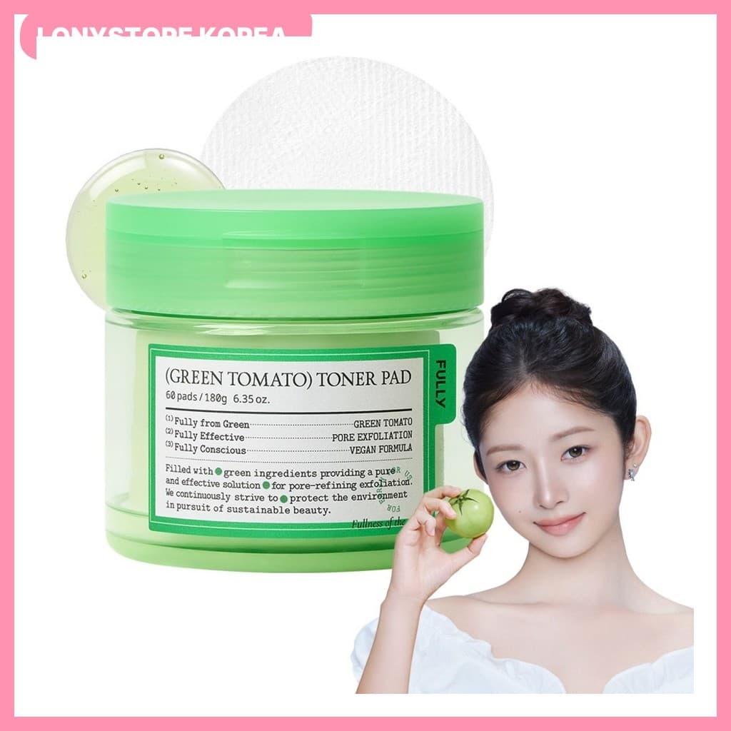 [Totalmente] Almofada De Toner De Tomate Verde , 180g , 60 Almofadas , 1 Unidade/Coreana/Efeitos Revitalizantes/100 % Ge