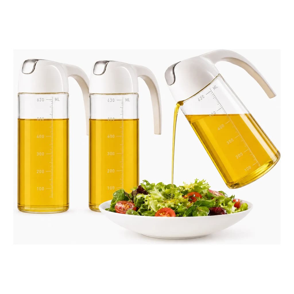 Kit 3 Garrafas Dosadoras 630ml para Azeite Vinagre Óleo Vidro