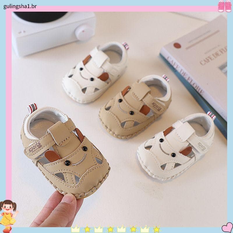 Sandálias de bebê verão novo estilo Baotou criança sapatos masculino feminino bebê dos desenhos animados 0 um 1 ano de i