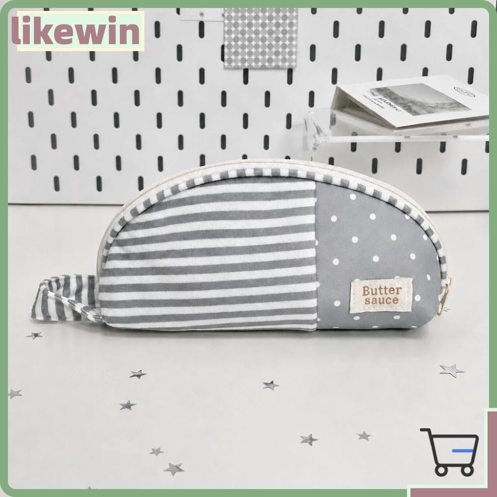 Lápis KIND , Bolsa Para Caneta De Bolinhas De Grande Capacidade , Organizador Portátil De Papelaria Com Listras E Retalh