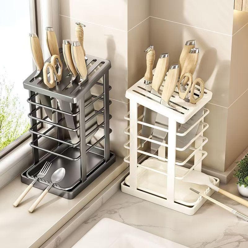 Suporte De Faca De Aço Inoxidável , Organizador De Armazenamento De Cozinha Multifuncional , Porta Talheres