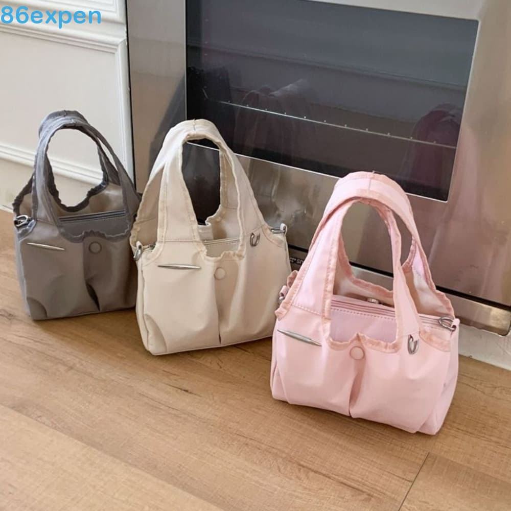 Bolsa de Ombro de Nylon EXPEN1, Estilo Coreano, Bolsa Transversal Leve de Cor Sólida FS4B
