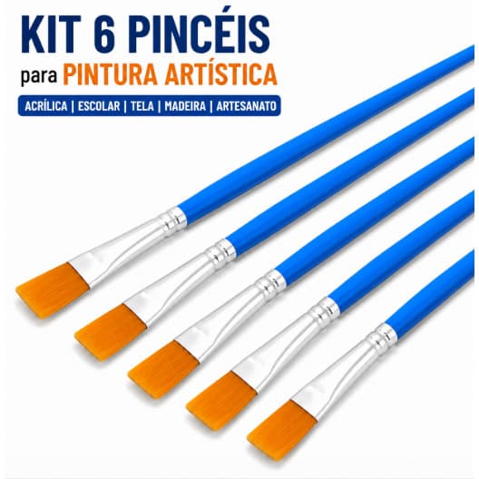 Kit Pincéis Profissionais para Pintura: Acrílica, Tela, Made