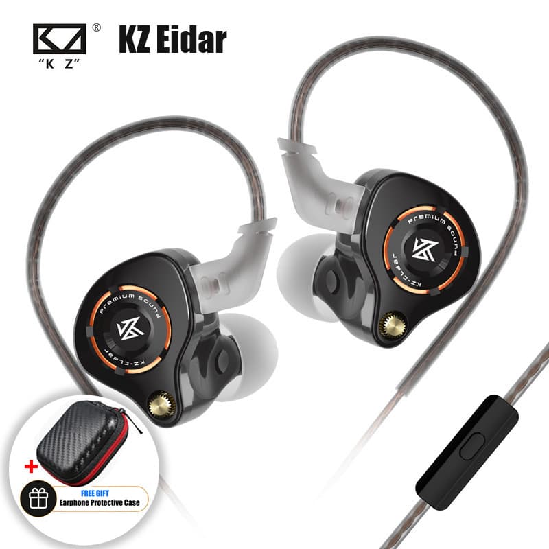 Fones de Ouvido Profissionais com Fio KZ Eldar Compatíveis com Smartphone, Tablet e PC, Cabo Destacável
