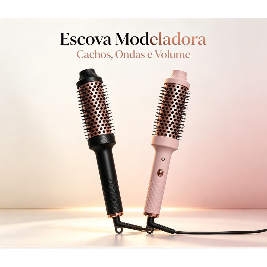 Escova Térmica 2 Em 1 Modelador De Cabelo Iônico Alisador Profissional Aquecido Escova De Estilo Ferro Volumizingb Novo