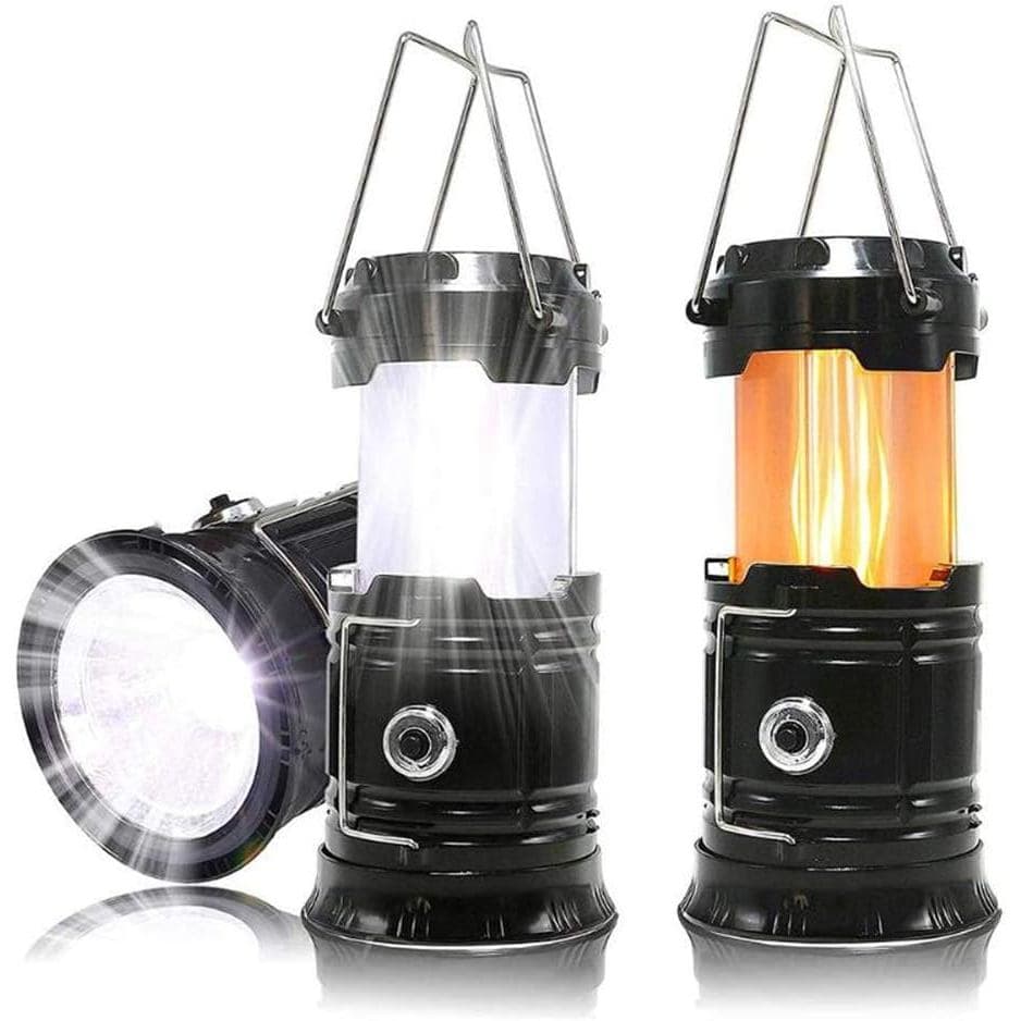Lanterna de Camping 3 em 1 Colorcasa, Lanterna LED Portátil para Exterior, Lanterna Solar para Camping (Preto) Y0ET