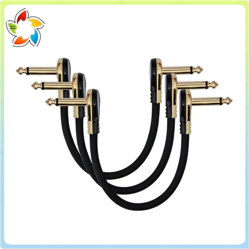 3 Pçs Cabos De Remendo De Guitarra Ângulo Reto 30CM Cabo Para Pedais De Efeito Elétrica Conector B