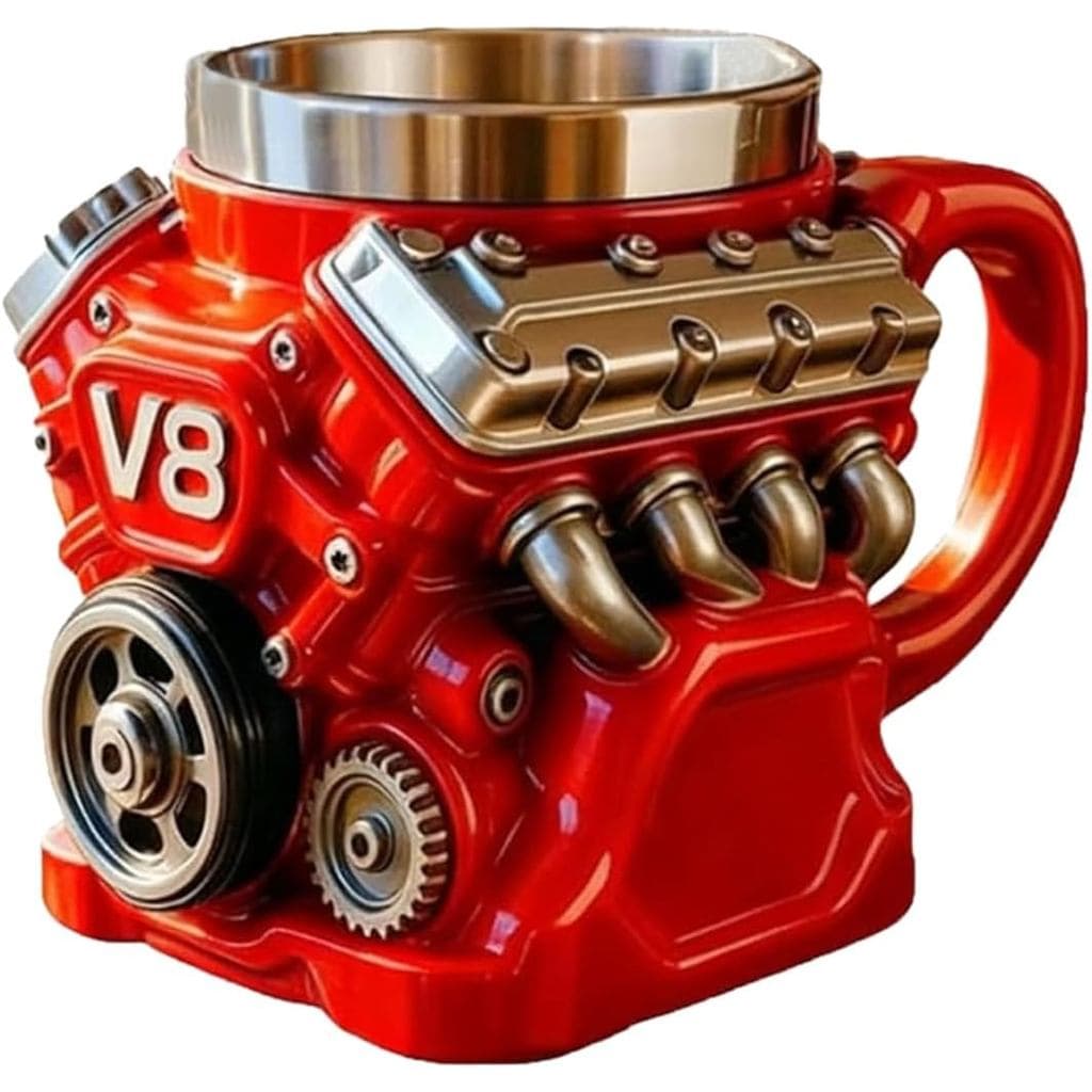 Caneca de Café Motor V8, Caneca de Café Personalizada, Caneca Criativa de Motor de Carro para Presentes de Amantes de Ca
