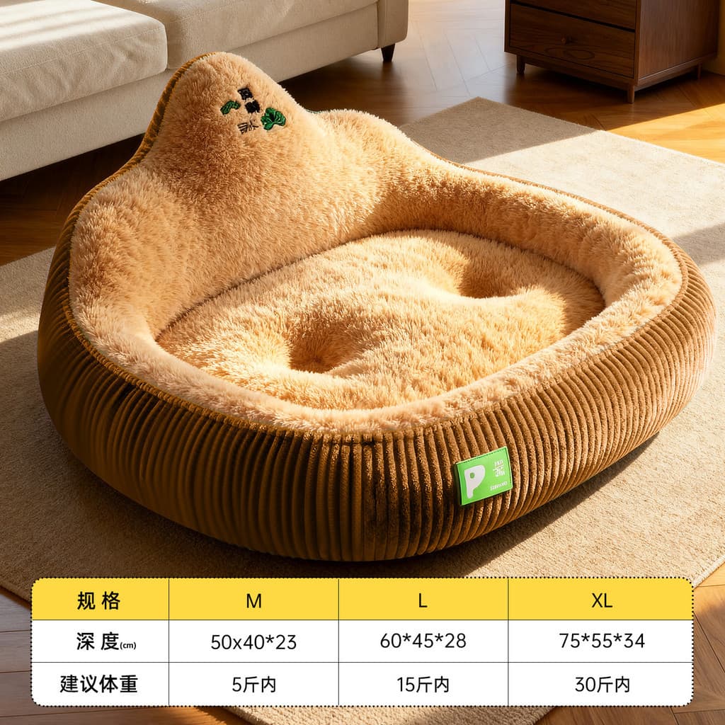 Venda quente Fortune Tree Encosto Ninho para animais de estimação Outono Inverno Quente Canil Tapete para cães Ninho de