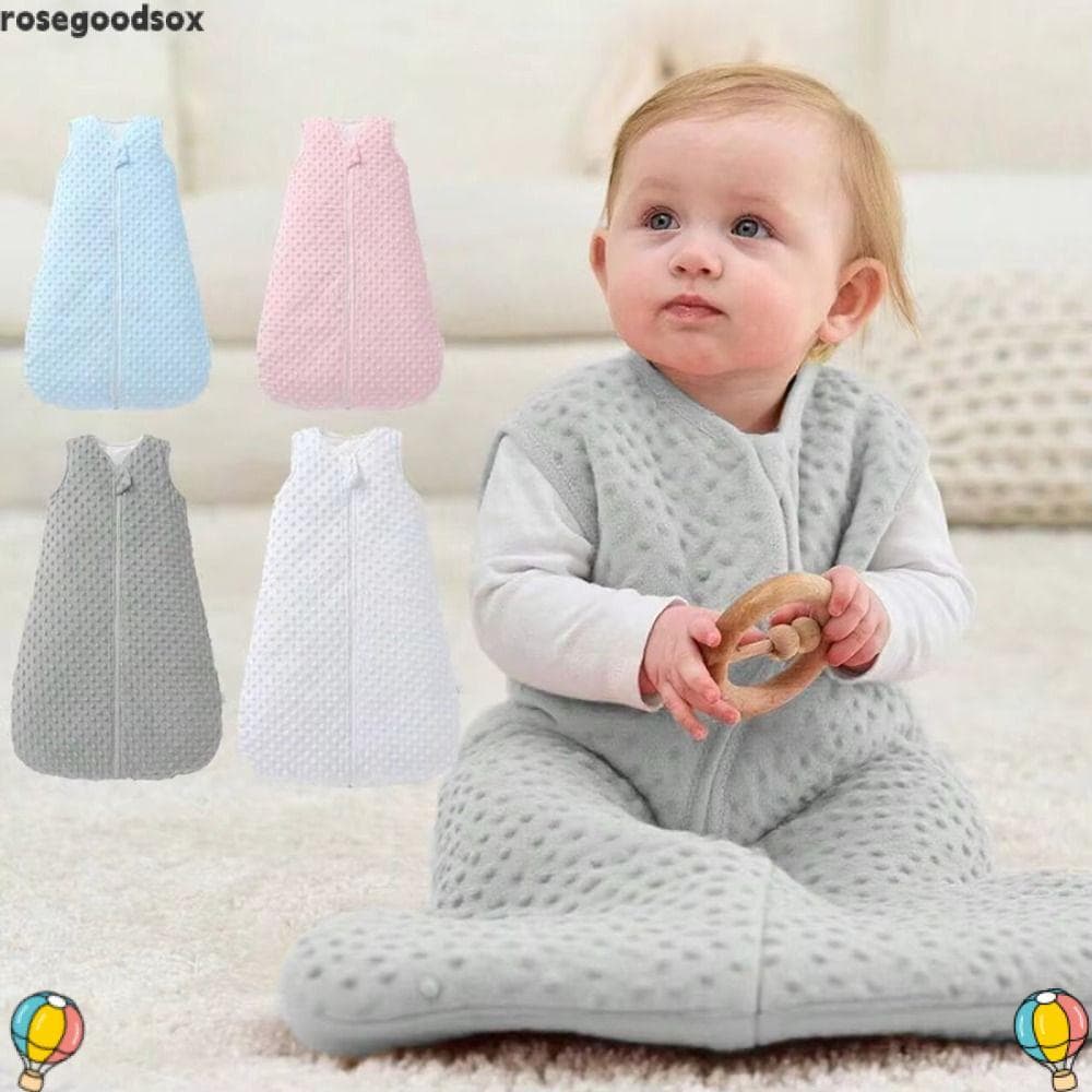ROSEGOODSOX Saco De Dormir Para Recém-Nascidos , Bebês De Veludo De Feijão Sem Mangas , Cobertor Com Zíper Bidirecional