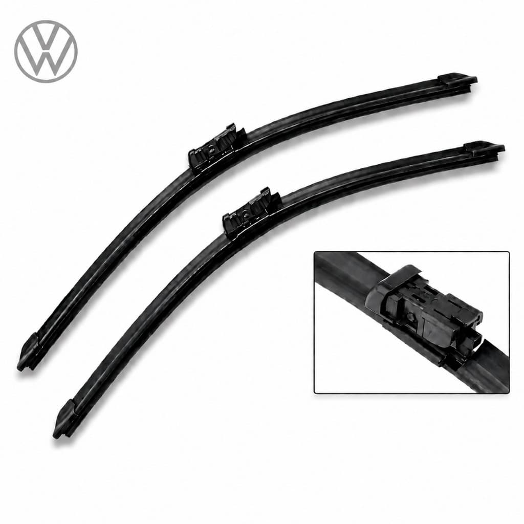 Par Palhetas Limpador Para-brisa Silicone Limpeza Silenciosa Para Carros Volkswagen
