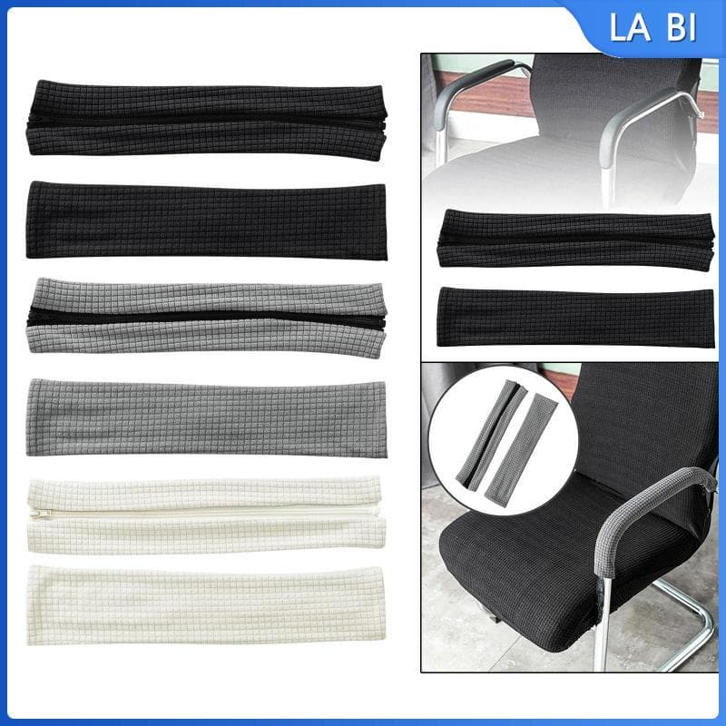 [Wishshopeehhh] Capa De Braço Para Cadeira De Escritório Ergonômica Substituição Riser Capas Computador Cinza