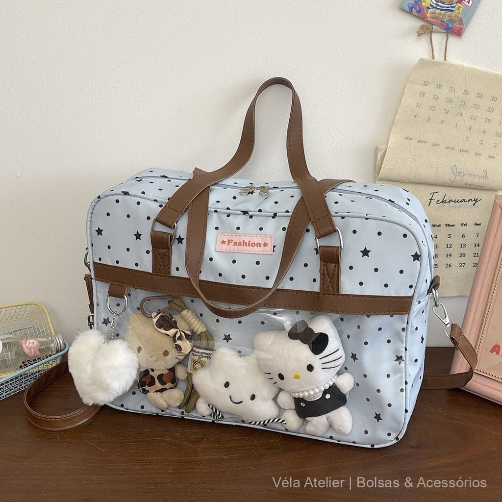 2026 Star Ita Bag Bolsa Fofa e Doce Estilo Boneca Japonesa, Bolsa de Ombro, Bolsa Escolar, Universal de Nylon, Dup