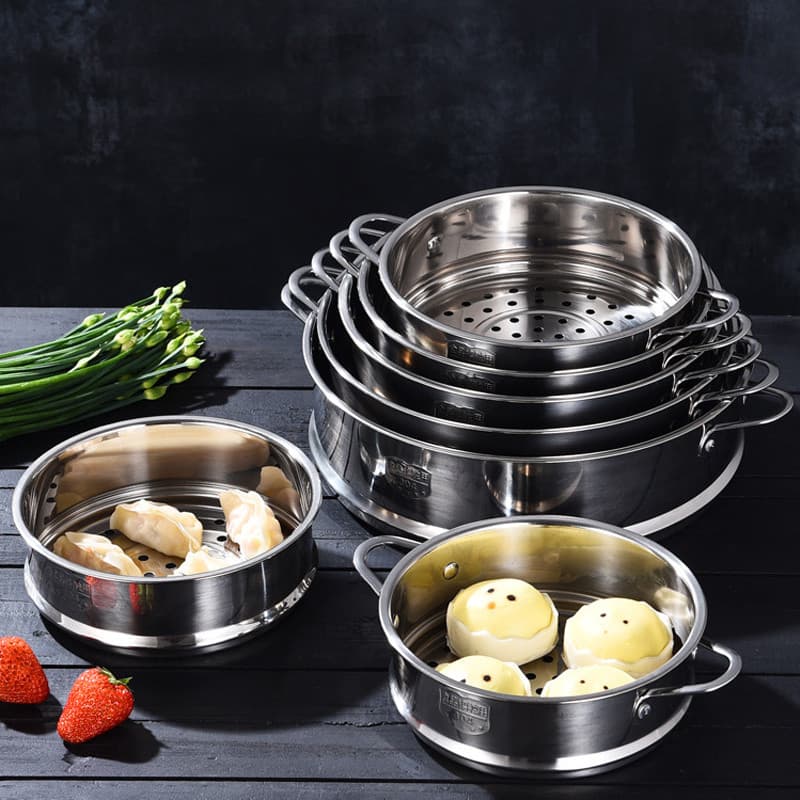 Panela elétrica a vapor de aço inoxidável 304, Universal, grade de vapor para cozinha doméstica com alça, panela de comi
