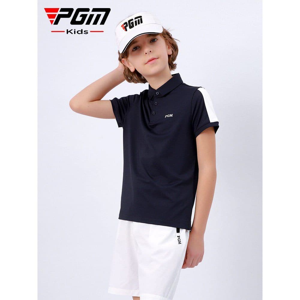 PGM Youth Sportswear Camisa de golfe infantil Roupas de verão Tops para meninos Camisetas de manga curta Roupas infantis