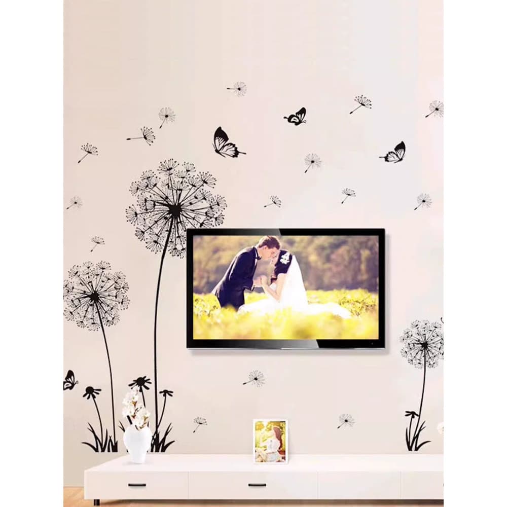 Simples TV fundo adesivos de parede sala estar decoração da parede adesivos quarto criativo Dandelion adesivos parede