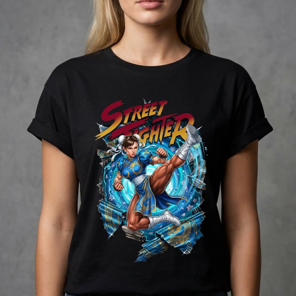 Camiseta Blusa Básica Streetwear Feminina street fighter Estampada Para Dia A Dia Varias cores 100% Algodão
