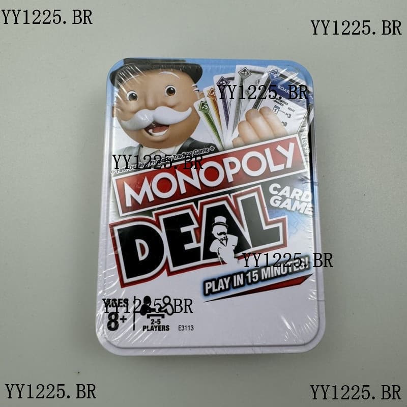 [Jogo 147] Cart茫o de jogo de mesa para festa, caixa de lata, monop贸lio azul, monop贸lio, cart茫o 110 jogos de tabuleiro