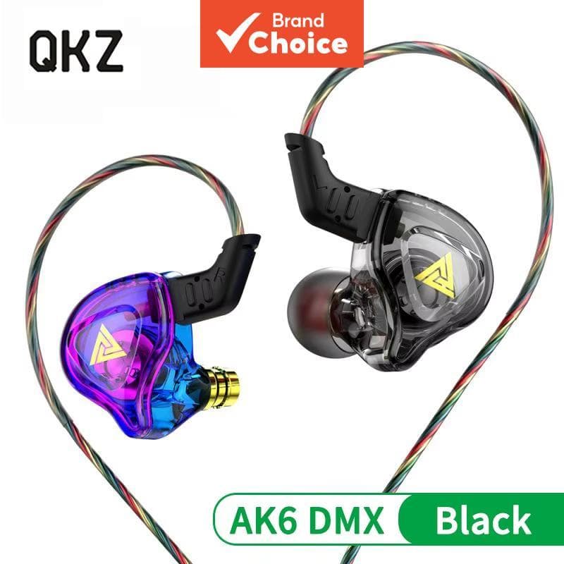 QKZ AK6-DMX Fones De Ouvido Intra-Auriculares Driver Dinâmico HiFi Som Estéreo Com Microfone Isolamento De Ruído Fio Áud