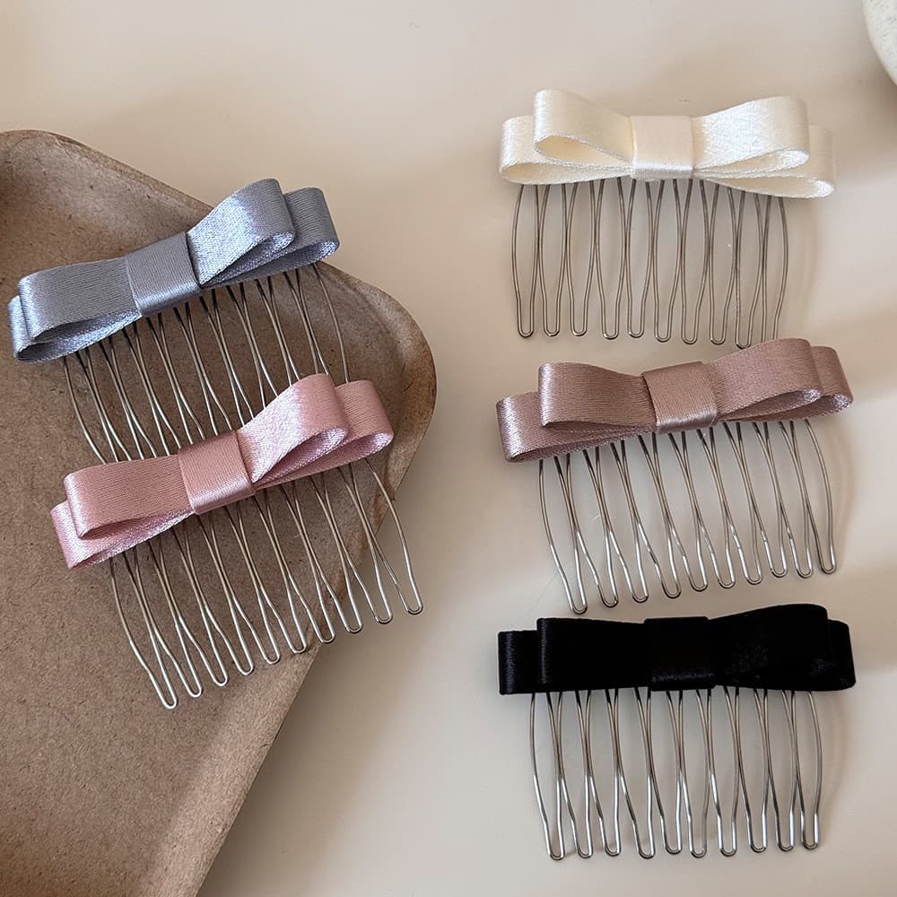[Estoque pronto] Arranjo de cabelo quebrado Ferramenta útil Bowknot Pente de cabelo pequeno Inserção Pente Franja Pente