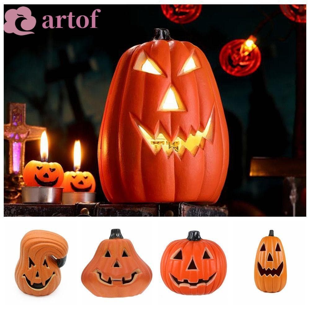 Lanterna De Abóbora De Halloween ARTOF , Lâmpada Led Artesanal Brilhante De Chão Reutilizável