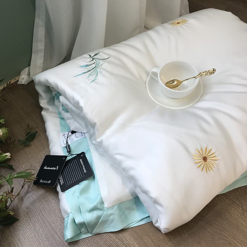 Áustria 80 peças Tencel verão fresco colcha renda ar condicionado colcha verão colcha núcleo duplo verão colcha fina lav