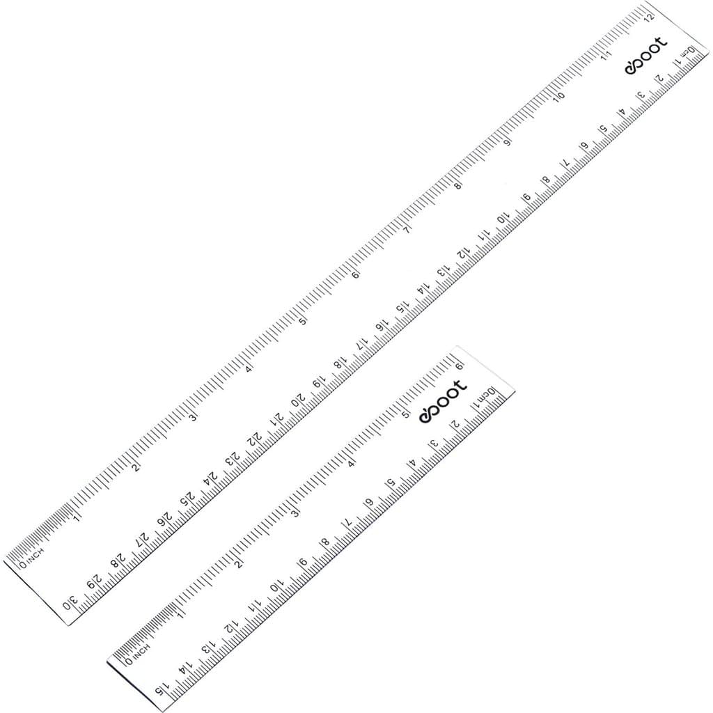 EBOOT Conjunto de 2 Réguas Plásticas Retas, Ferramenta de Medição Plástica para Estudantes, Escolas e Escritórios (Trans