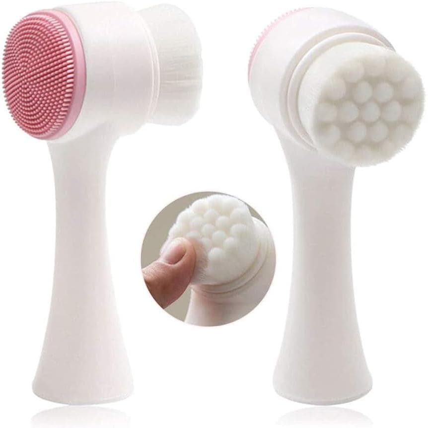 Escova Facial Manual para Limpeza, Escova de Lavagem Facial de Dupla Face com Escova Massageadora, Esfoliação Manual Ult
