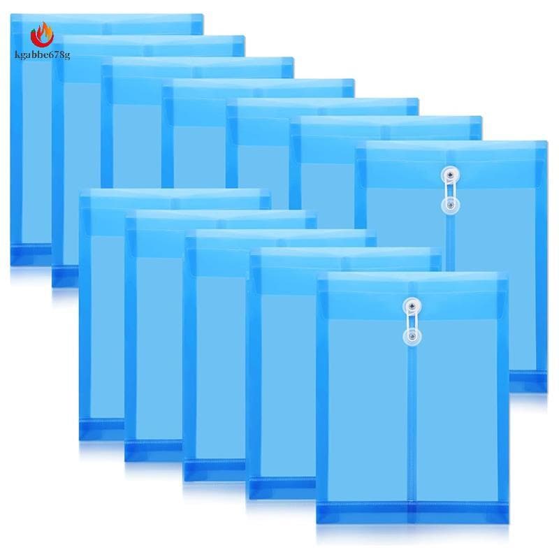 12 Envelopes De Pacote Com Fecho De Botão E Gravata De Corda , Pastas De Documentos Organizadoras De Arquivos Expansívei
