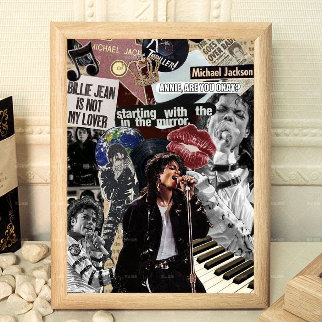 Michael Jackson Rei do Pop Música Retro Nostálgico Comemorativo Moldura Sala de estar Decoração Amigos