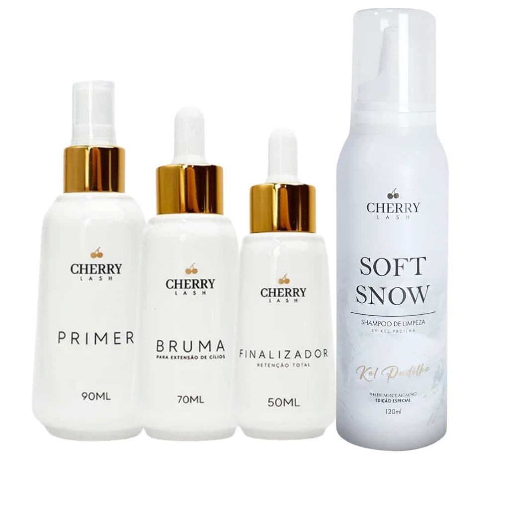 Kit Retenção Total e Espuma Soft Snow Cherry Lash Cílios