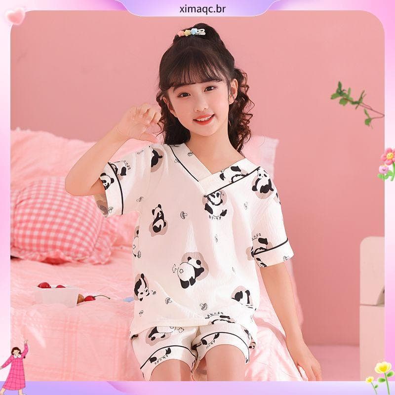 Meninas pijamas leves nuvem algodão Shorts de manga curta novo estilo meninas podem usar fora do verão ar condicionado H